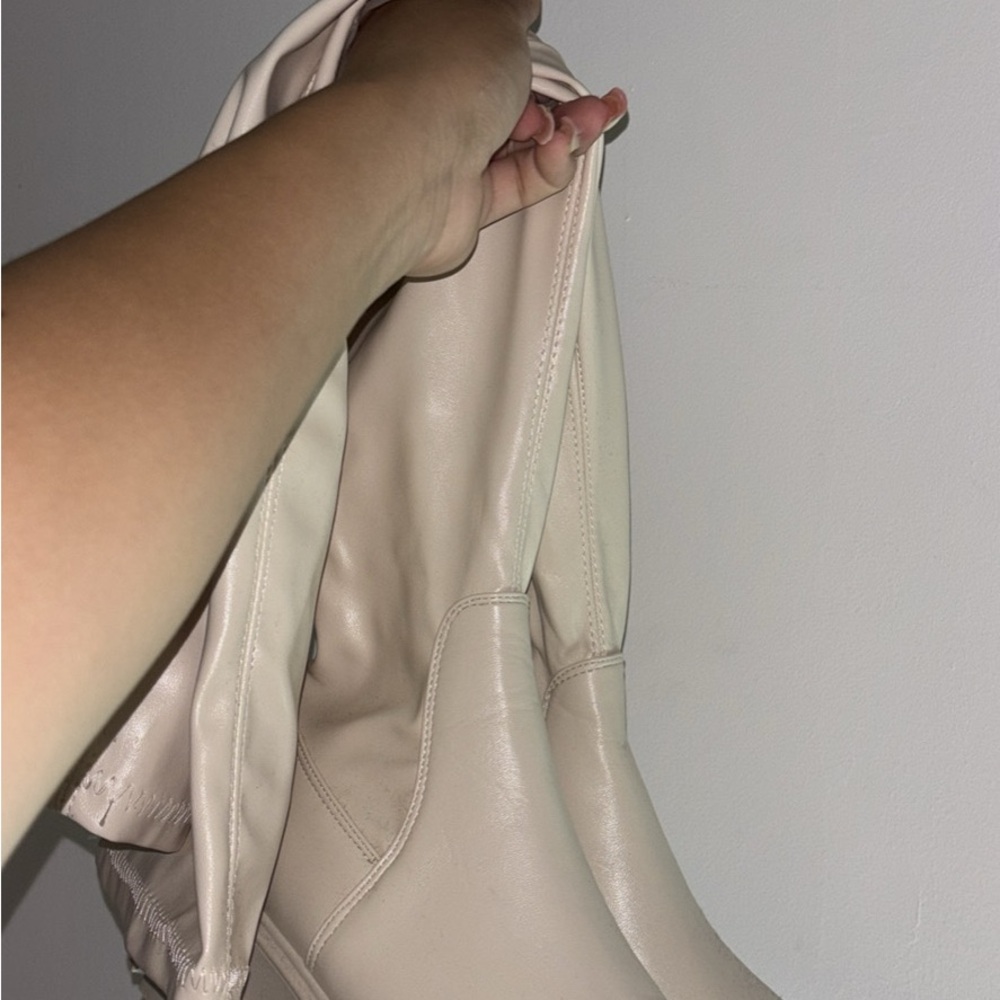 Chic Cream Heeled Boots for Women